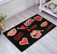 Kiss Love Stickies Printed Natural Coir Valentine Mat