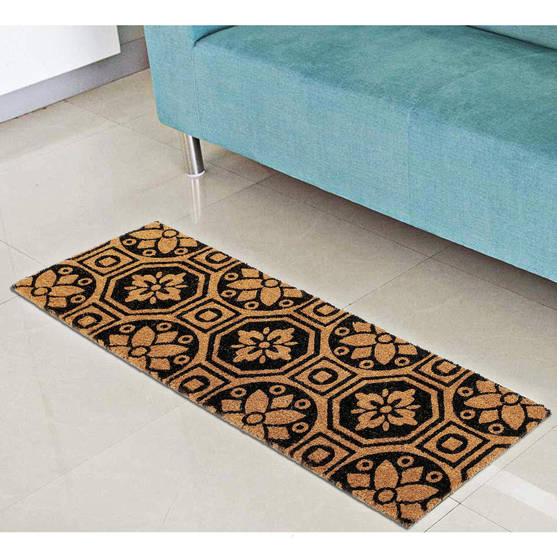 OnlyMat Octagon Star Tile Pattern Coir Runner Mat