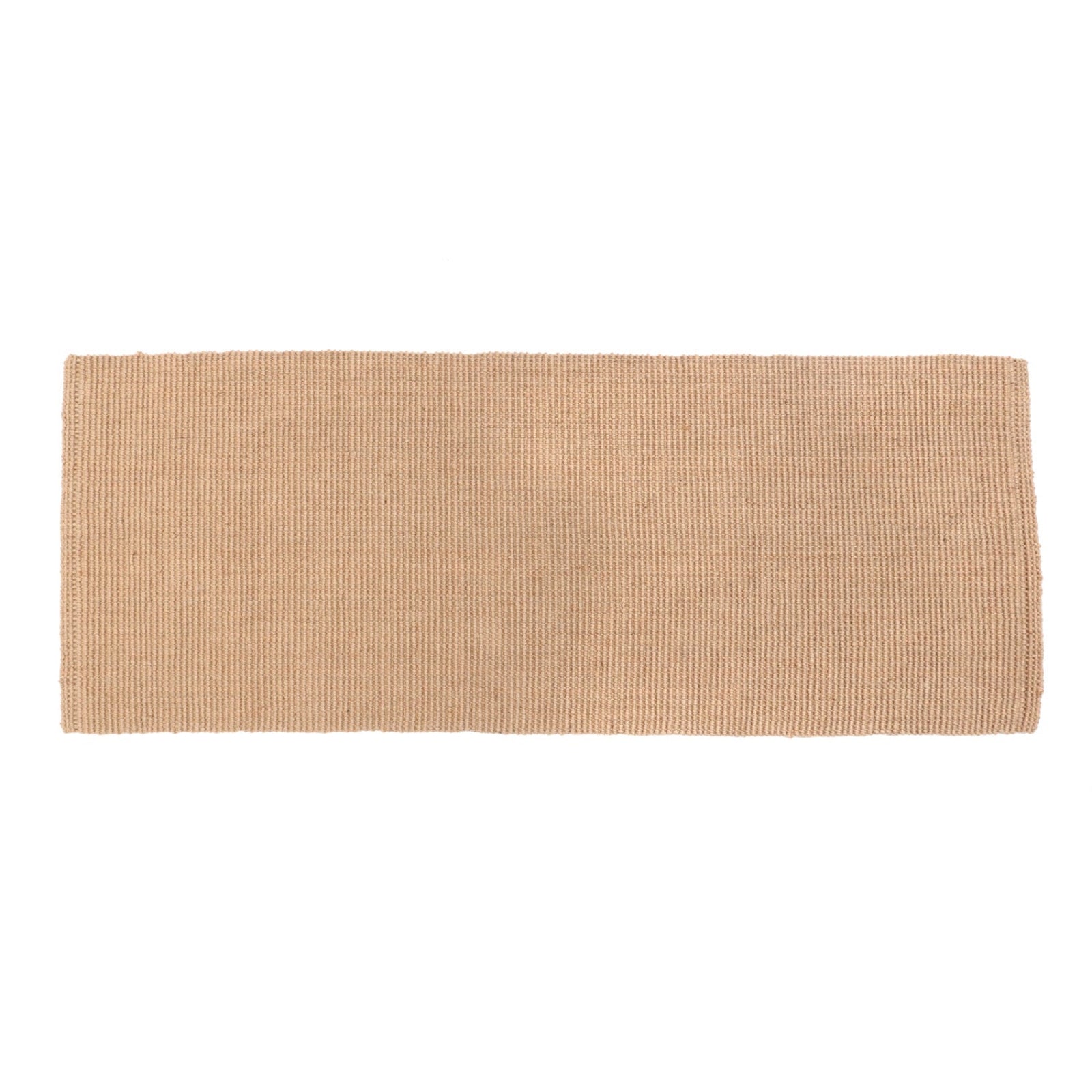 Beige woven mat on a white background