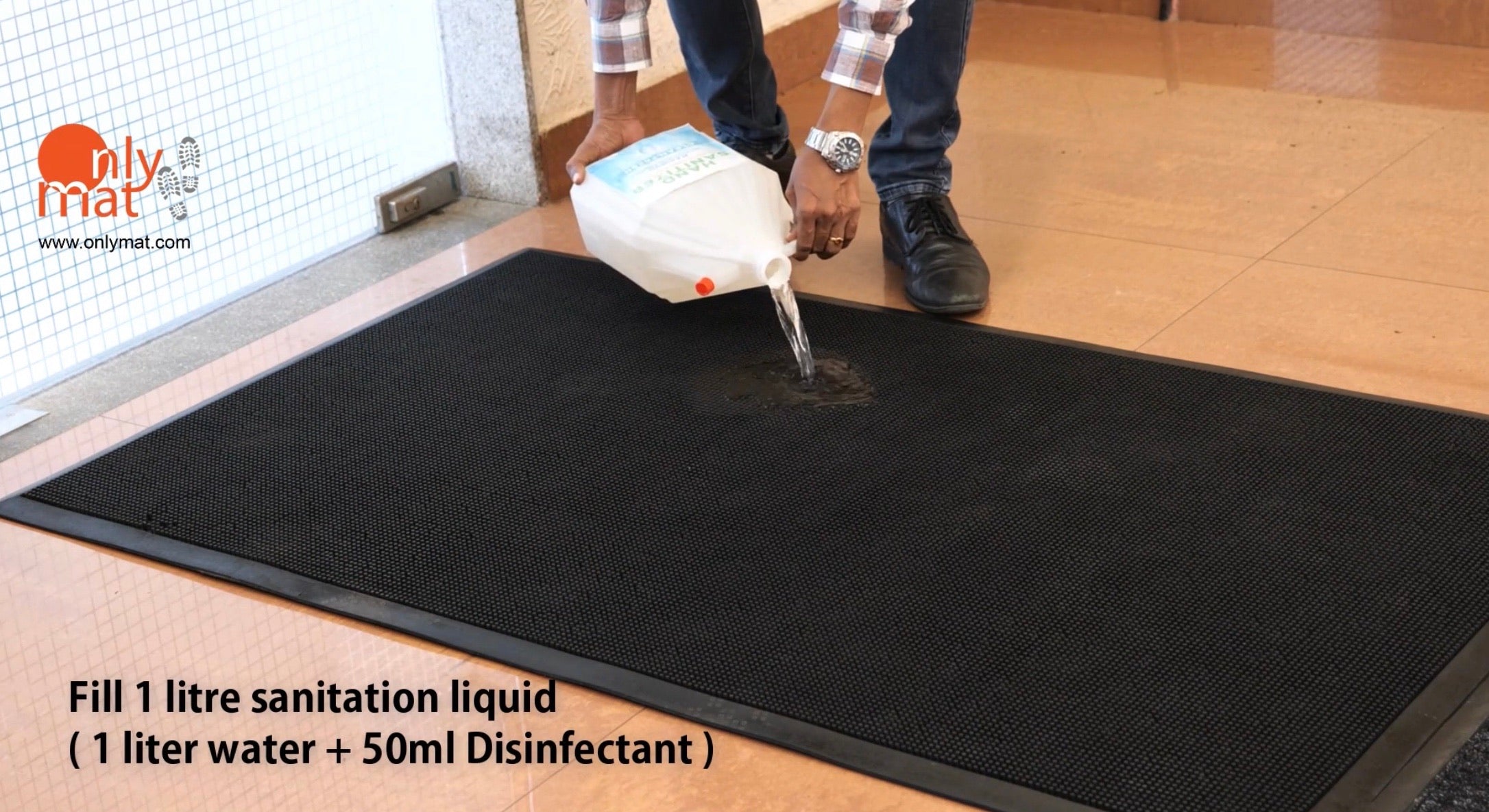 Heavy Traffic Rubber Pin Mat - Sanitisation Mat - OnlyMat