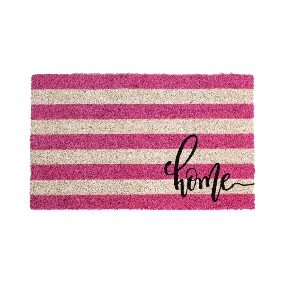 OnlyMat Home Pink Striped Retro Natural Coir Doormat