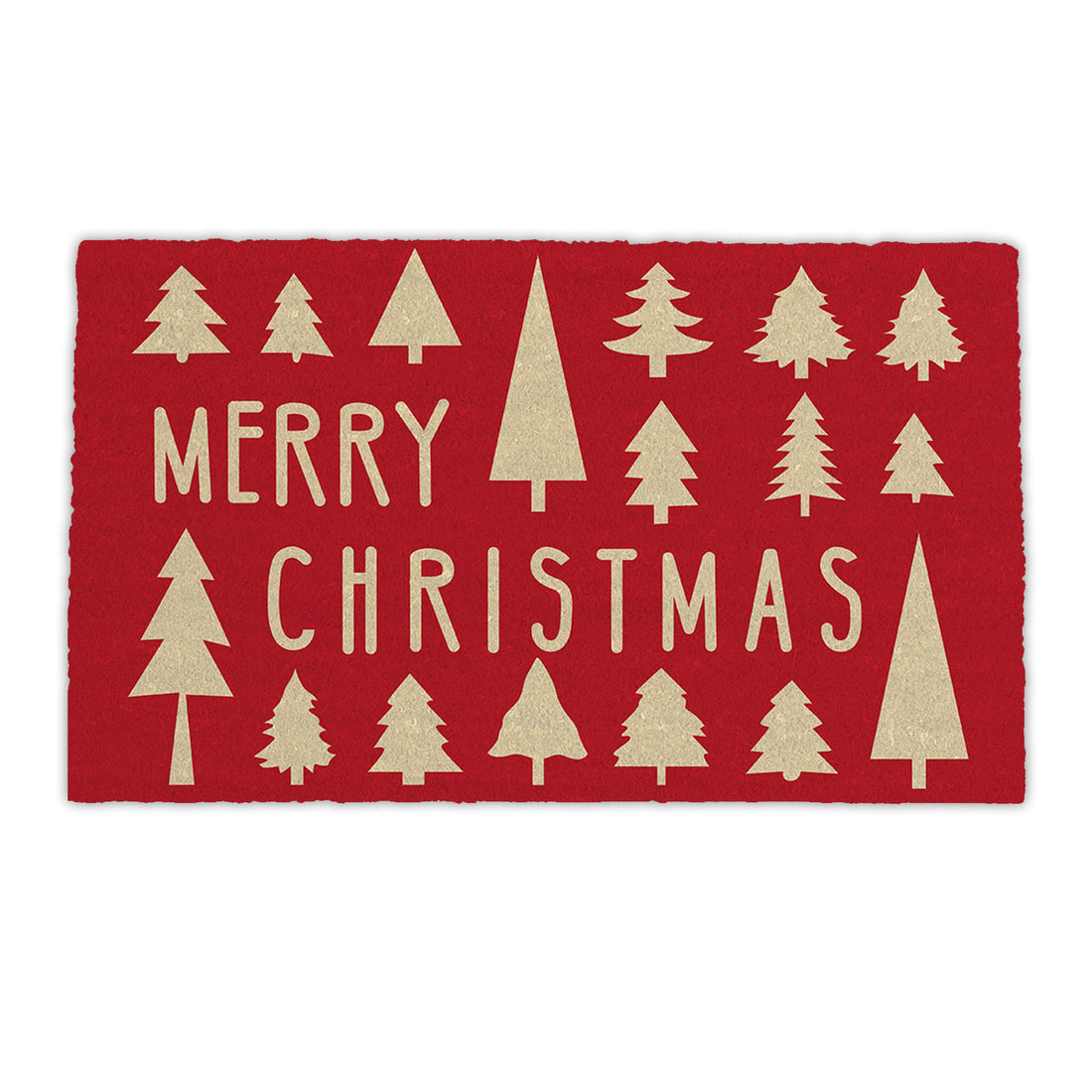 
                      
                        Merry Christmas with Tree Pattern Red Gold Natural Printed Coir Natural Door Mat
                      
                    