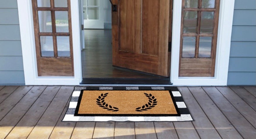 OnlyMat Door Mats Combo - Floral Personalized Doormat with Cotton Underlay  Rug