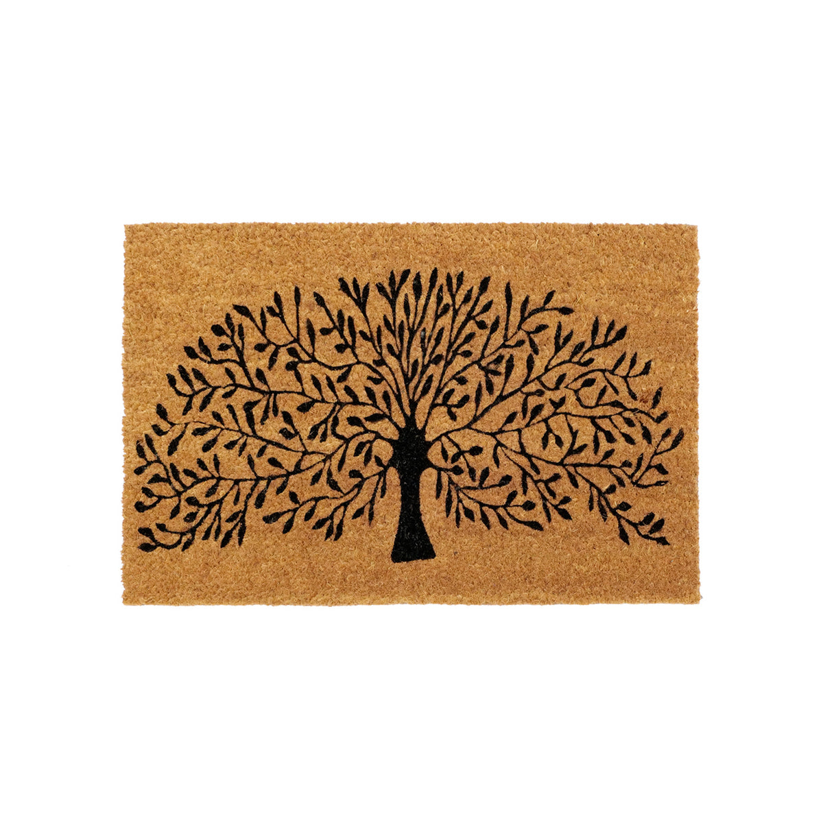 Tree Printed Natural Coir Doormat - 45cm x 75cm