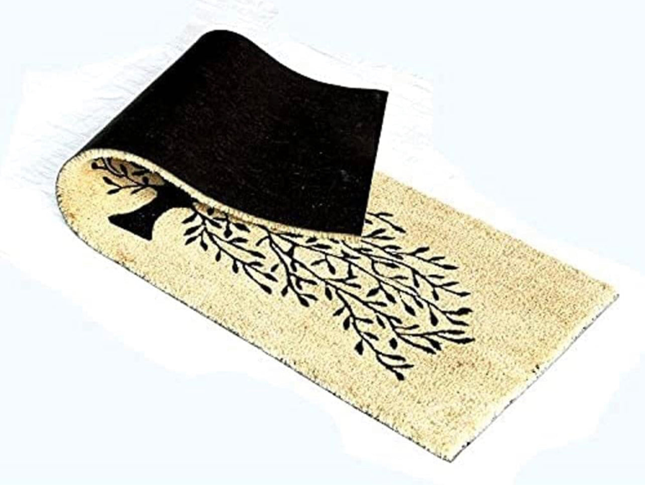 OnlyMat Beige Bleached Tree Design Coir Doormat