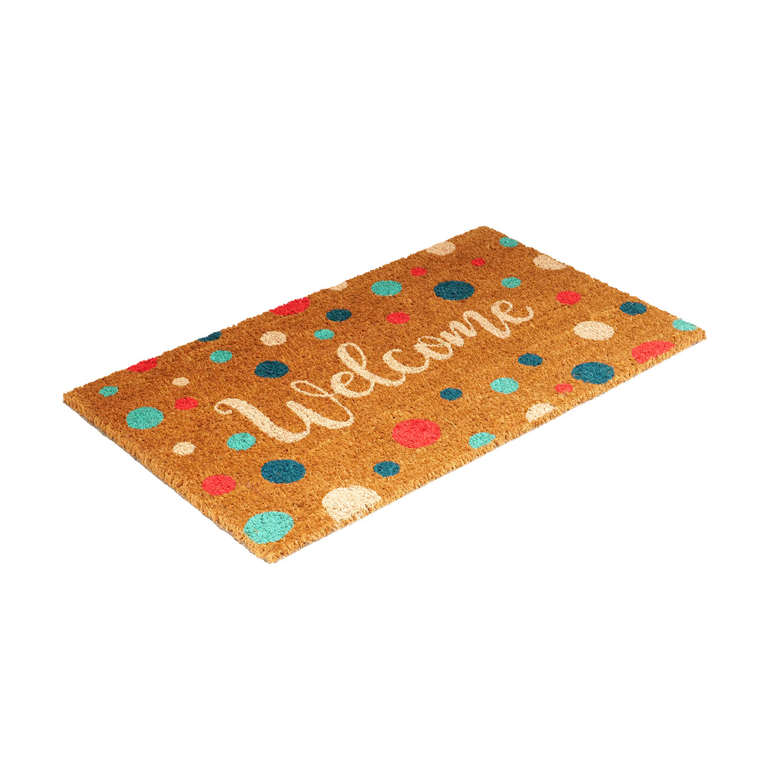 
                      
                        OnlyMat Cheerful Polka Dot "Welcome" Coir Doormat with Anti-Slip Backing
                      
                    
