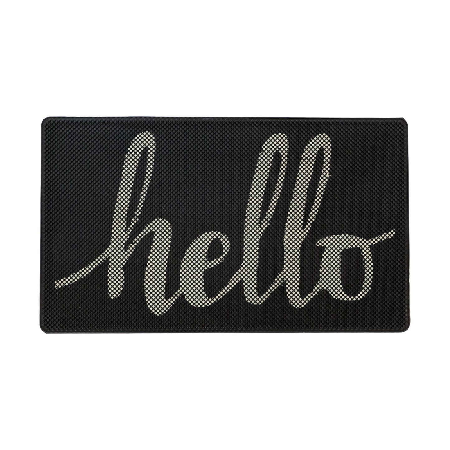 OnlyMat Hello Rubber Pin Floor Mat - 45cm x 75cm - Indoor / Outdoor, Waterproof