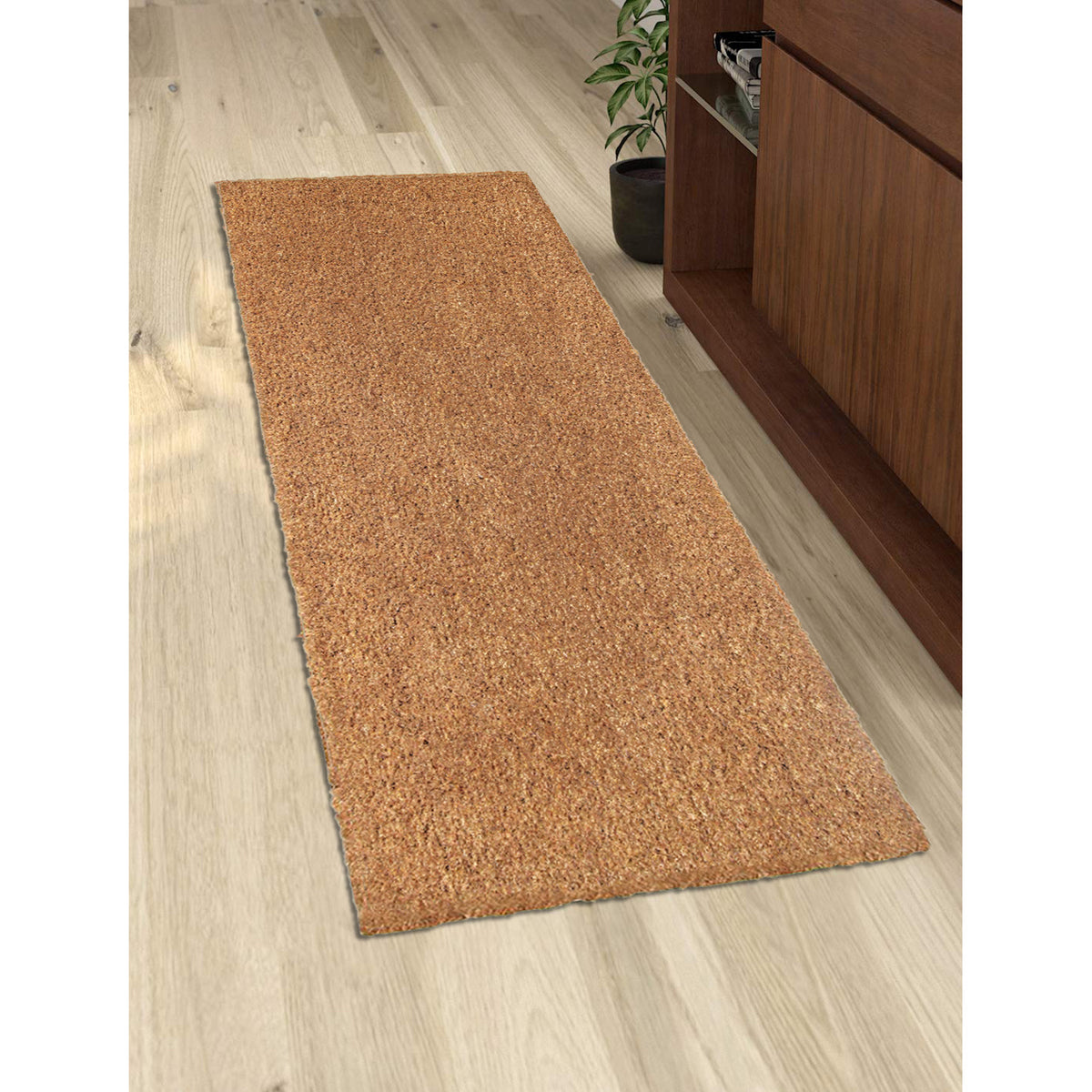 Long Natural Coir Door Mat with Anti-Slip Backing