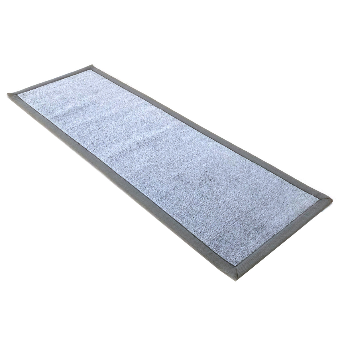 OnlyMat Long Grey Colour Soft Bedside Runner / Luxury Yoga / Prayer Mat with Cotton Border Oblong