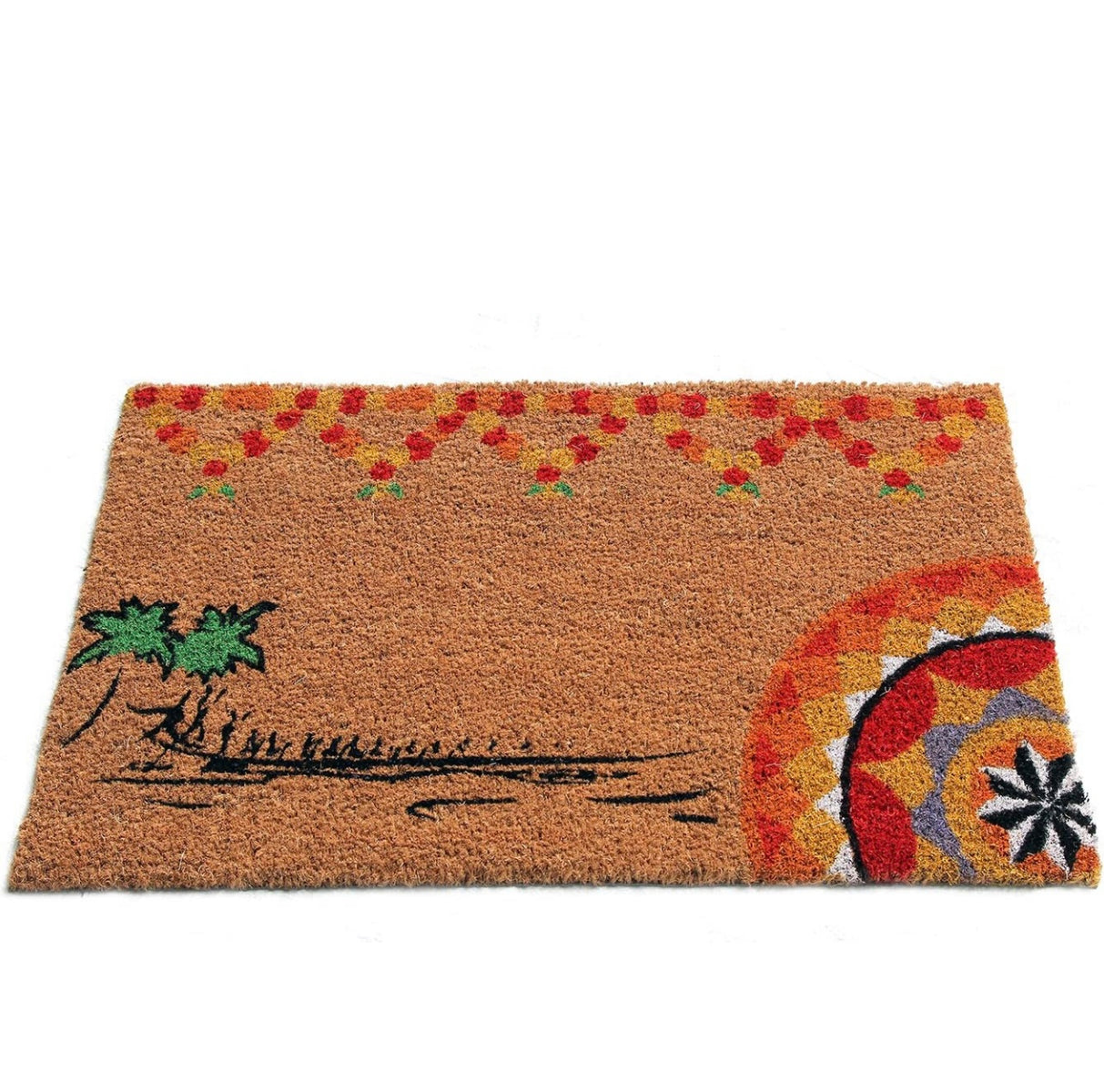 OnlyMat Onam Festival Themed Kerala Printed Natural Coir Entrance Doormat