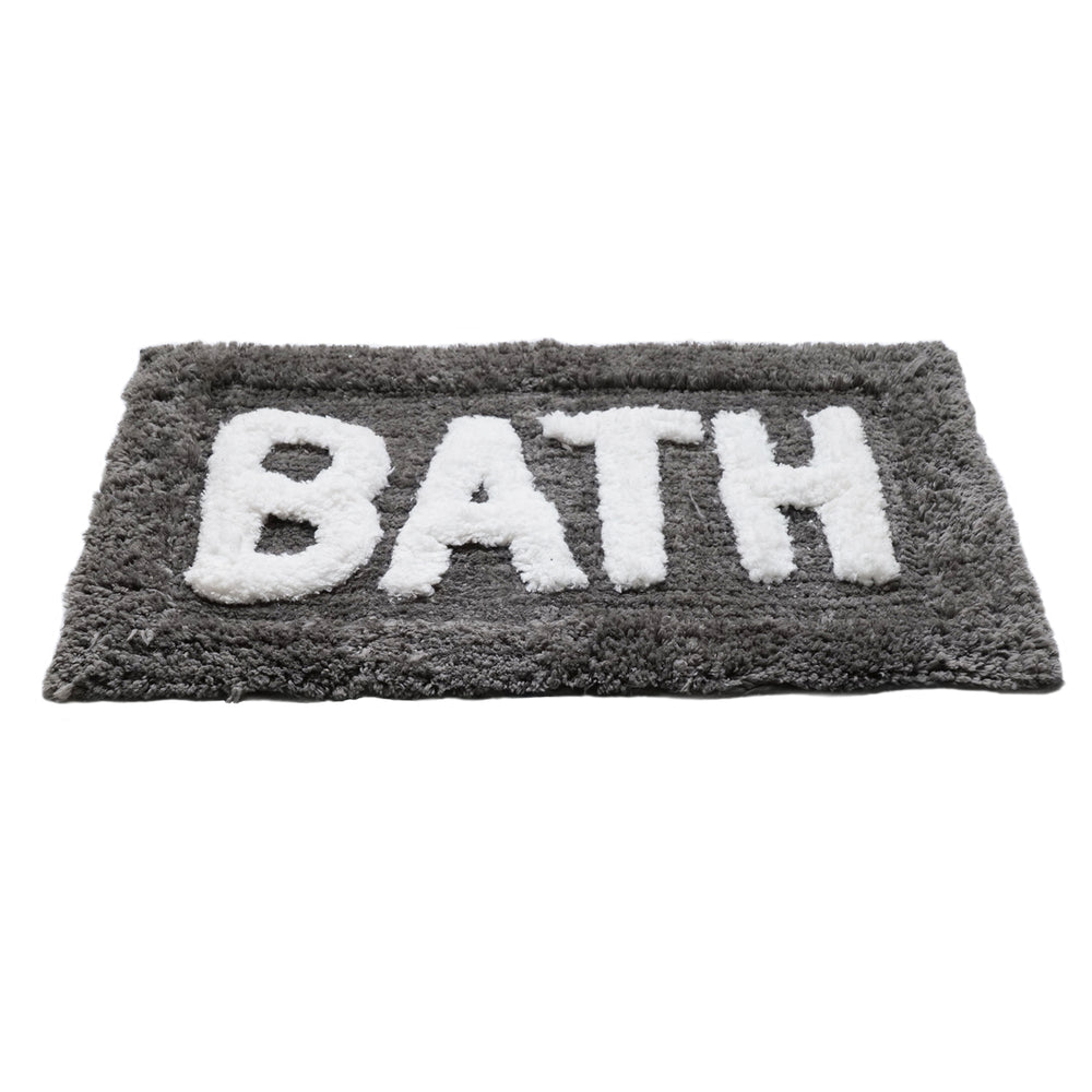 OnlyMat Woven Cotton Quickdry BATH Mat (50cmx80cmx8mm) (Grey)