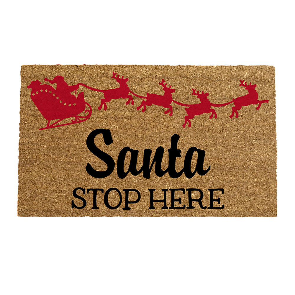 
                      
                        Santa Stops Here Christmas Theme Printed Natural Coir Door Mat
                      
                    