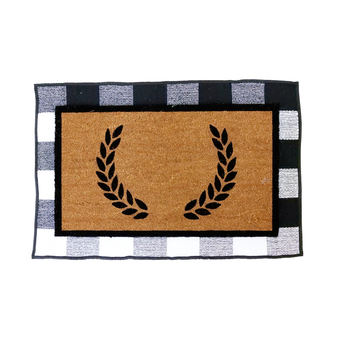 OnlyMat COMBO : Floral Personalized Doormat (Design 2) with Cotton Underlay Rug