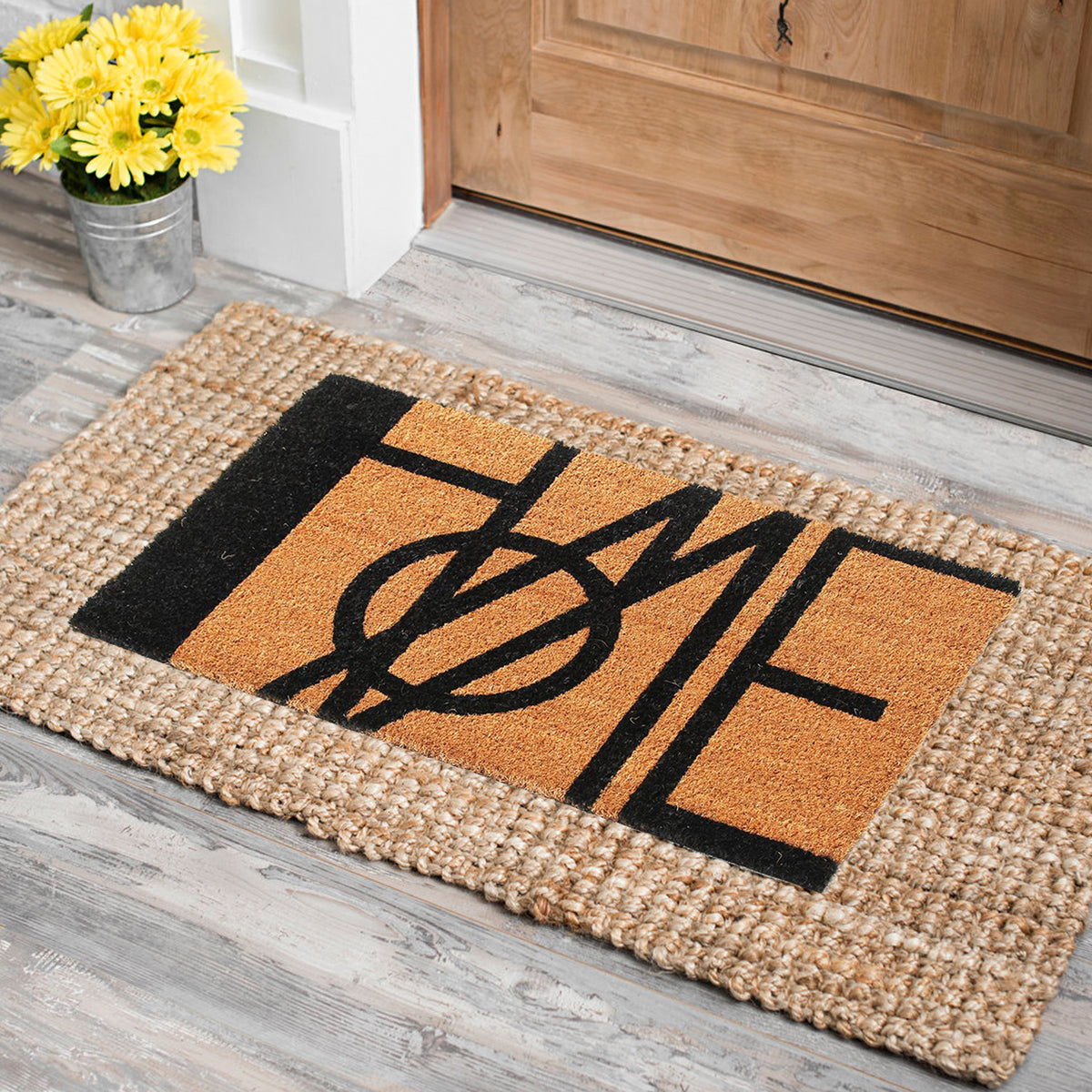 OnlyMat Jute Underlay 60x90cm and 45x75cm Coir Combo Home printed Doormat