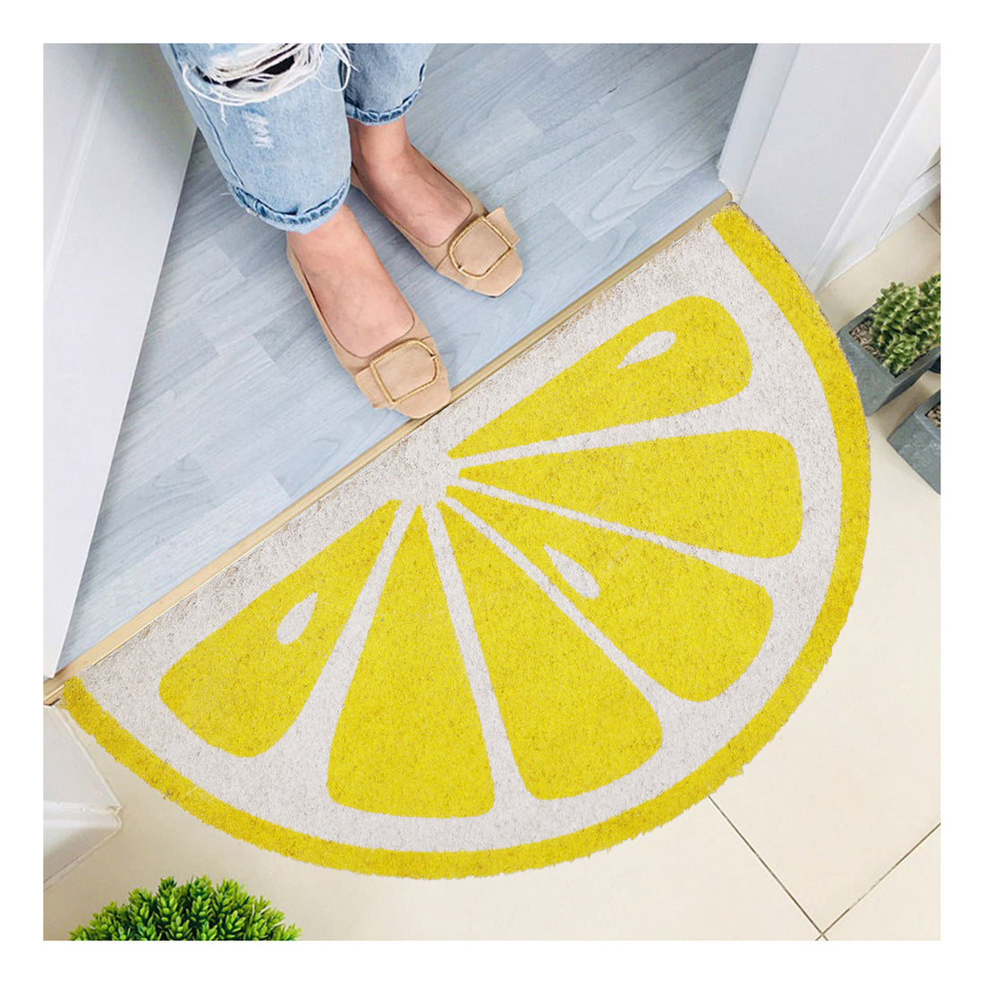 OnlyMat Lemon Shape Natural Coir Doormat