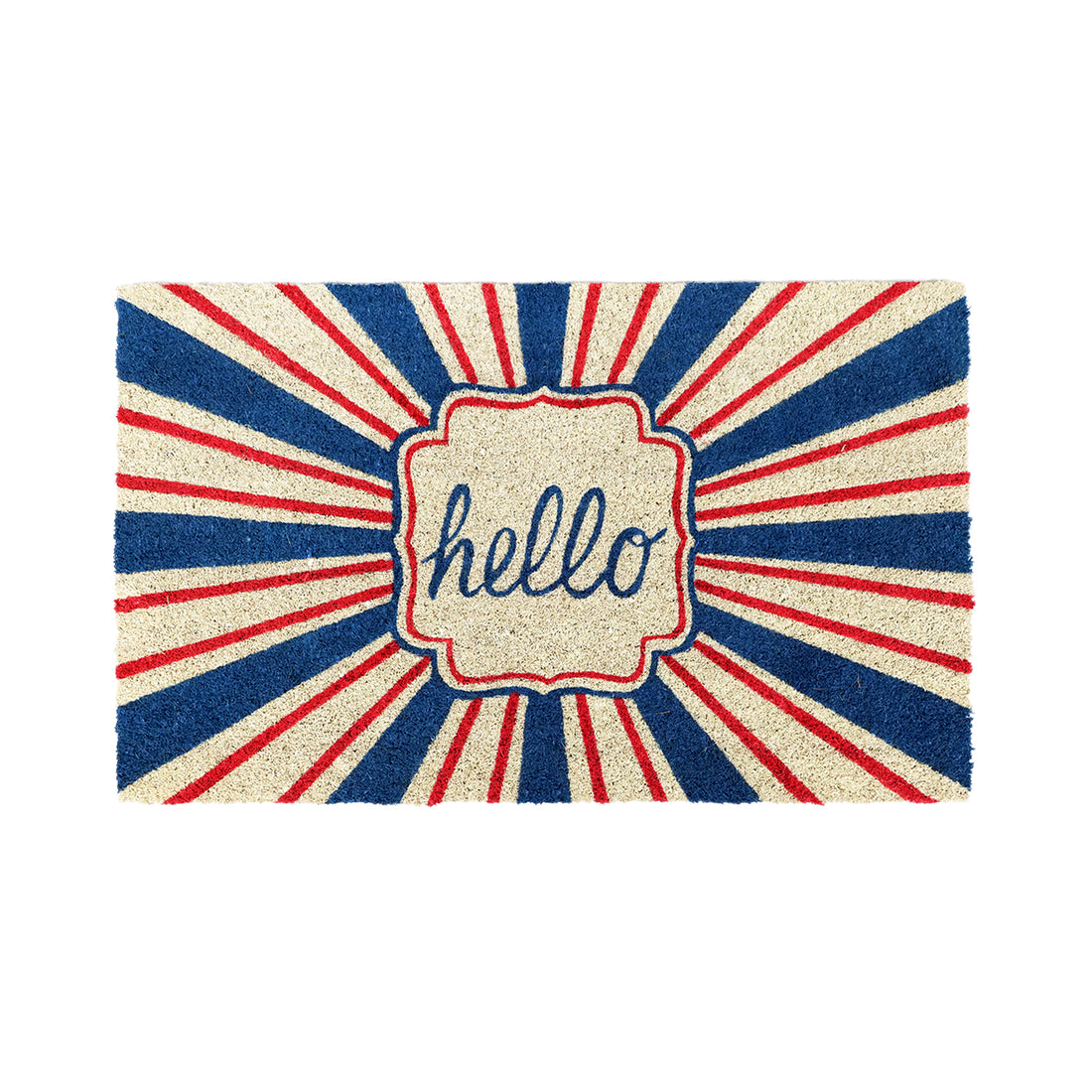 
                      
                        OnlyMat Hello Red Blue Retro Striped Natural Coir Doormat
                      
                    