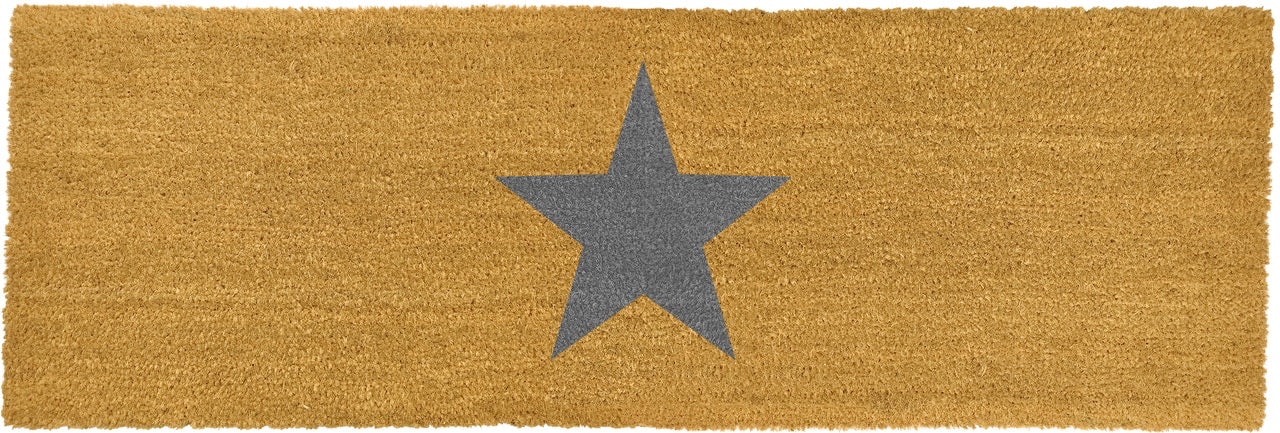 OnlyMat Grey Star Printed Natural Coir Doormat