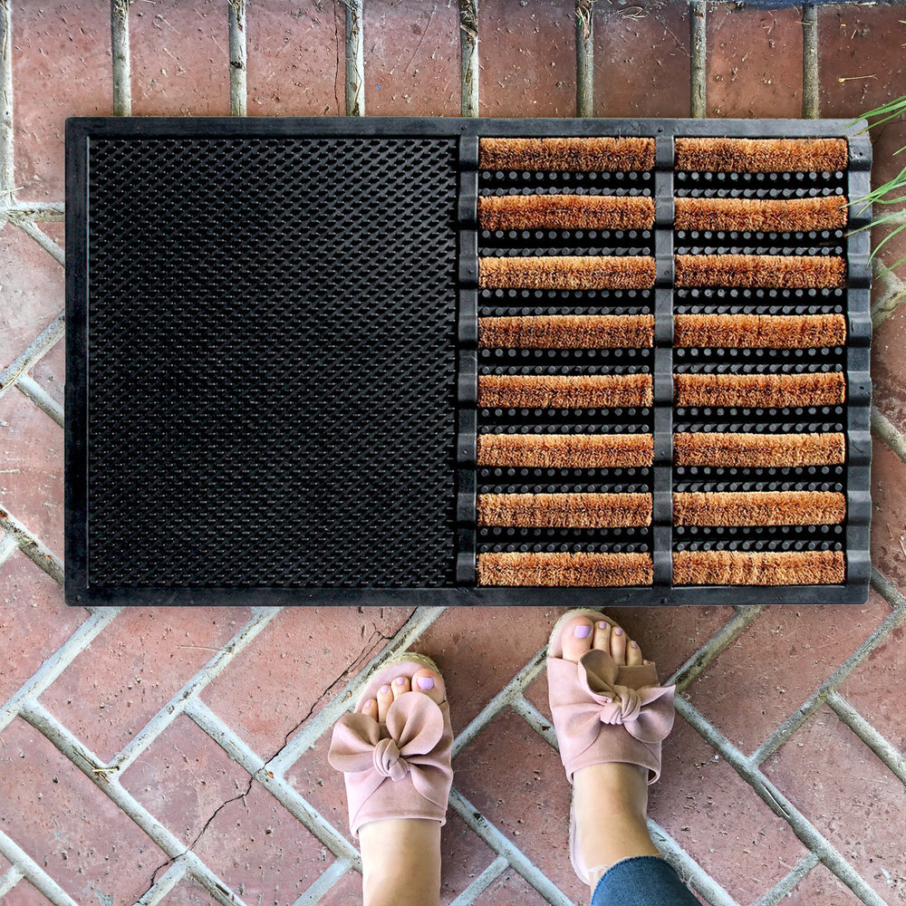 
                      
                        OnlyMat Brush Coir Entrance with Rubber Tray Mat - Best for high traffic entrance - Sanitisation Mat - Indoor / Outdoor, Waterproof
                      
                    