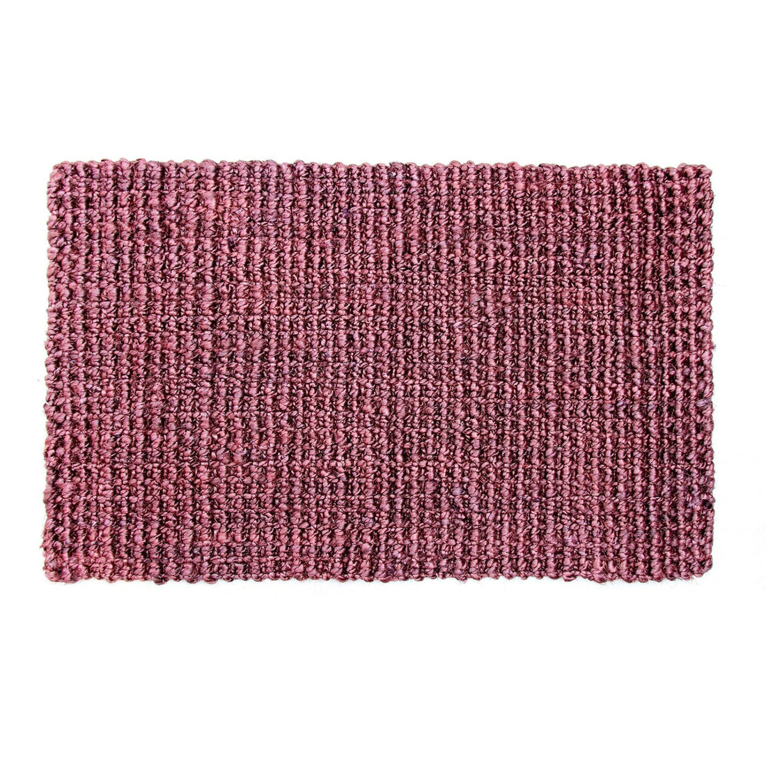 Pink textured doormat on a white background