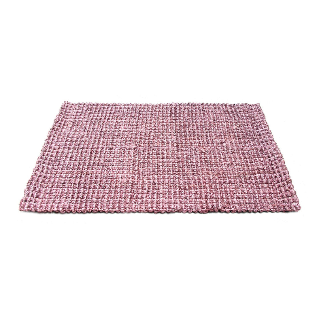 Pink woven mat on a white background