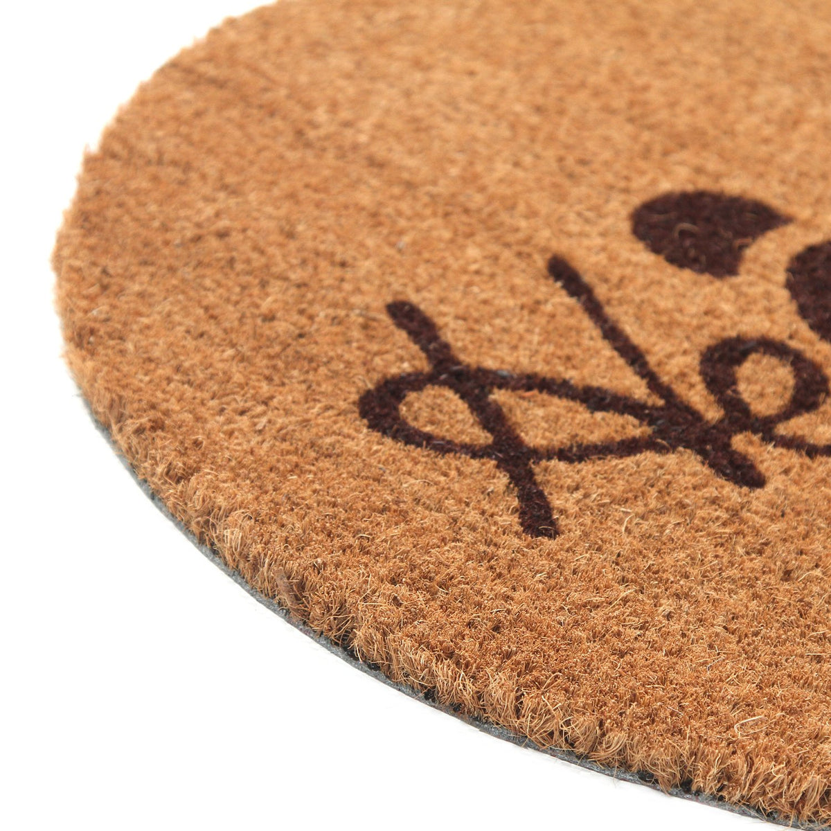 Cute "Hello" printed Natural Coir Round Shape Floor Mat - OnlyMat