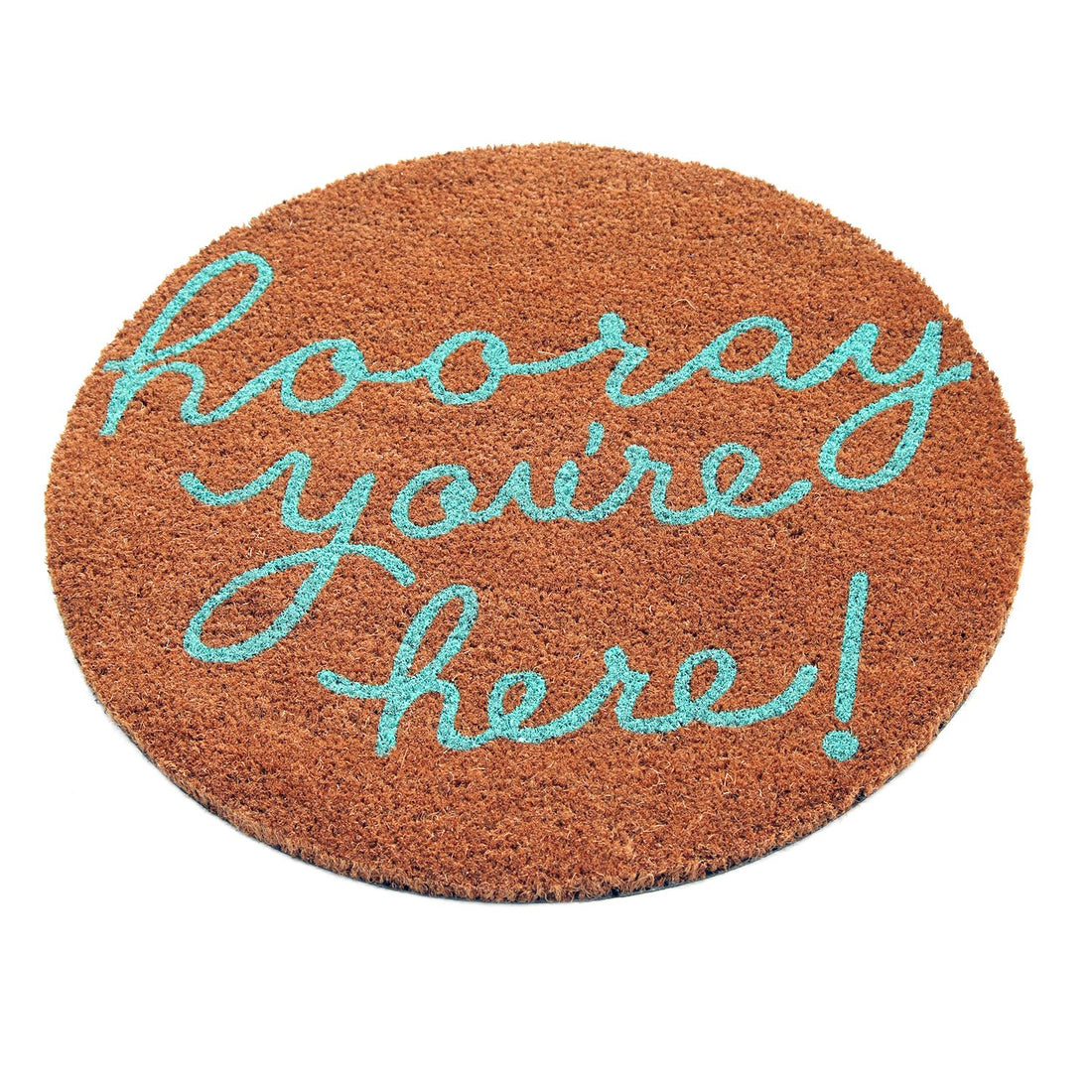 
                      
                        Funny "Hooray, You are Here" Printed Round Shape Natural Coir Floor Mat - OnlyMat
                      
                    