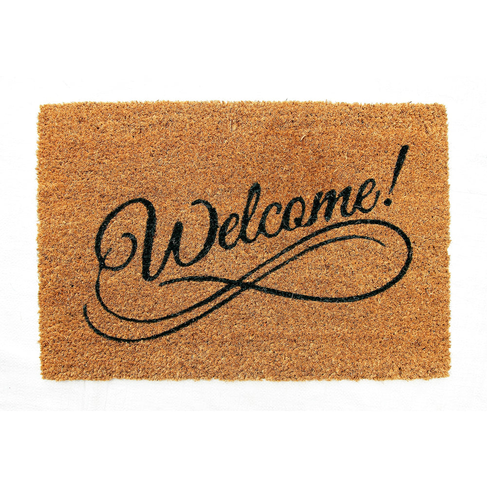 Stylish "Welcome" Printed Natural Coir Door Mat - OnlyMat