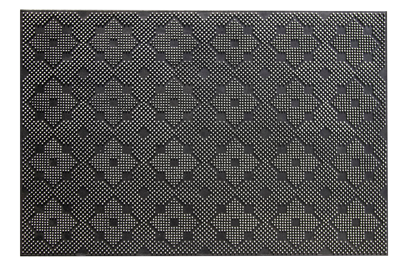 Lightweight Black Rubber Pin Floor Mat with Designer Pattern - OnlyMat