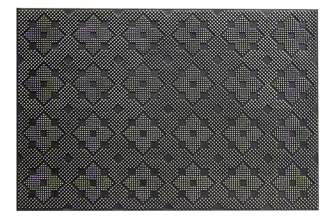 Lightweight Black Rubber Pin Floor Mat with Designer Pattern - OnlyMat