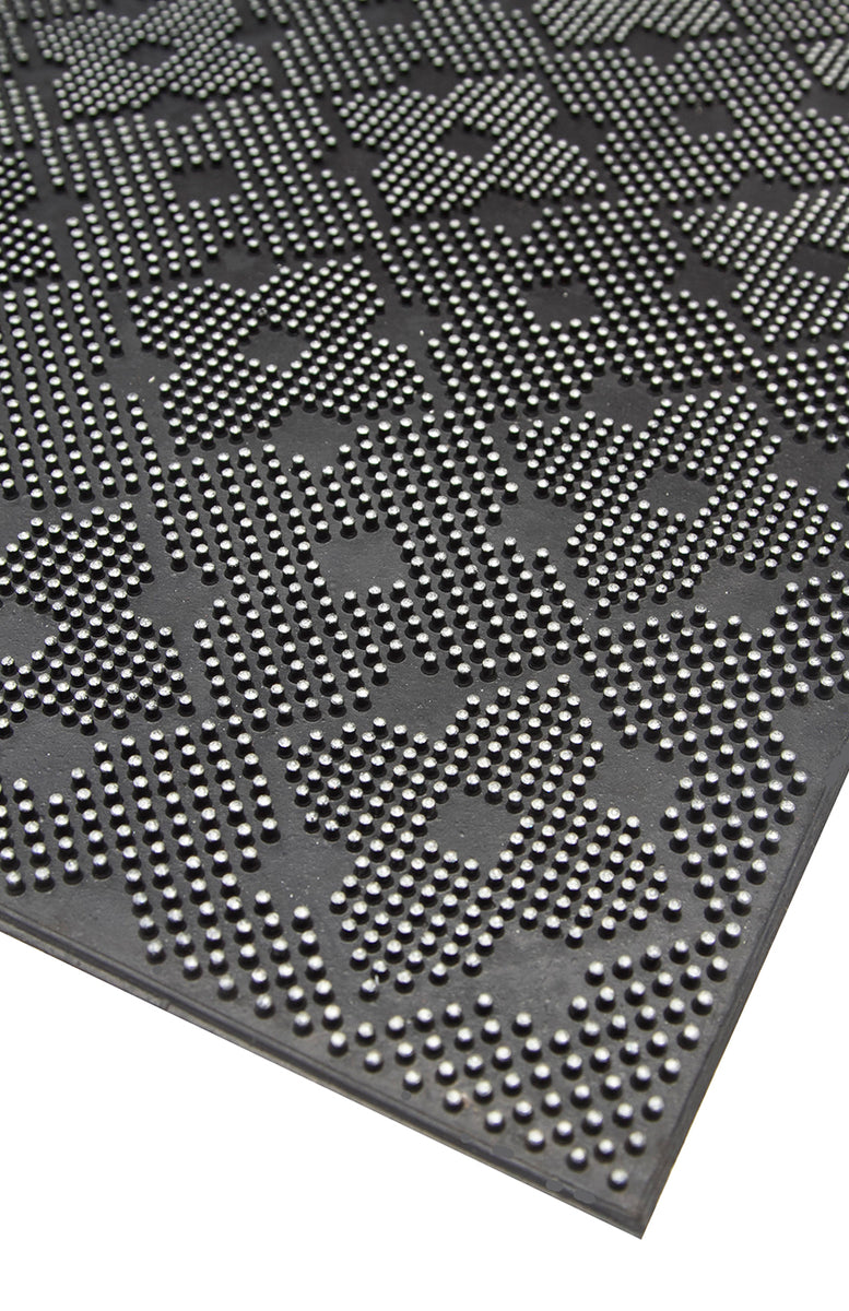 Lightweight Black Rubber Pin Floor Mat with Designer Pattern - OnlyMat